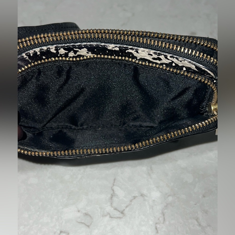 Coach Black White Patterned Double Zip Wristlet - image 8